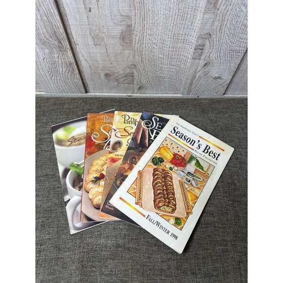 5 Pk Pampered Chef Seasons Best Fall/Winter 1998 2000 2001 2002 2008 Cookbooks - Picture 1 of 16